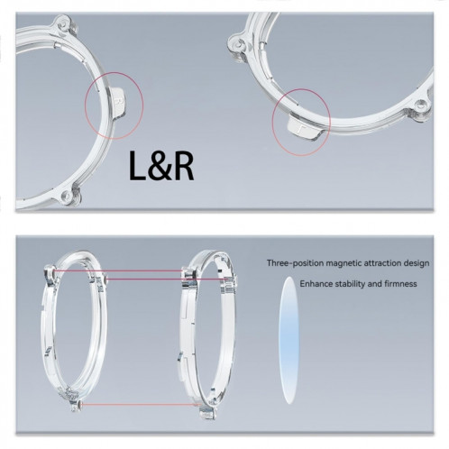 Pour monture de lunettes magnétique Meta Quest 3 VR, spécification : lentille anti-lumière bleue + monture transparente SH600225-07